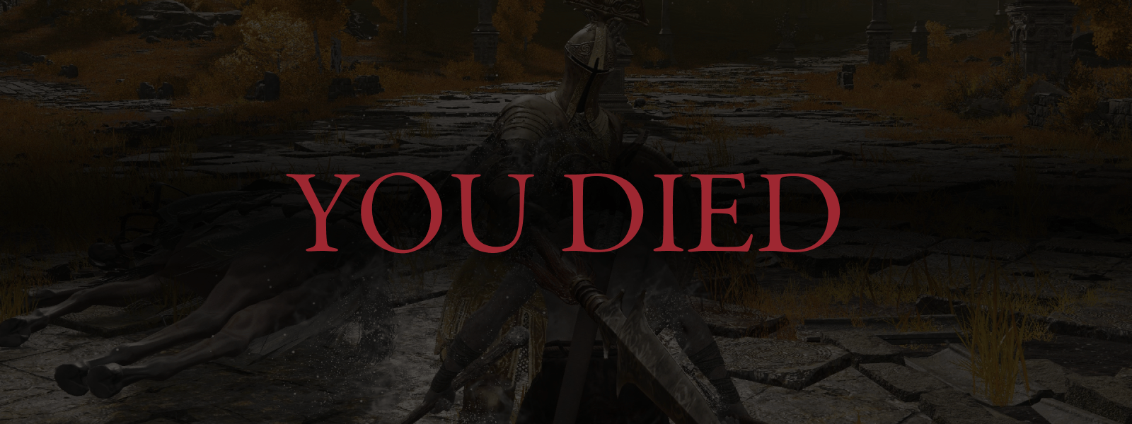 The player death screen saying the infamous words, "you died."